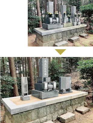 夫婦墓をまとめて、皆で入ることができるお墓に