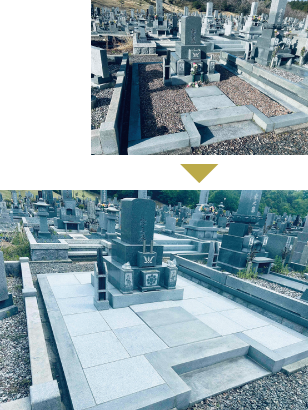 ピッタリと石張にしてシックでモダンなお墓に